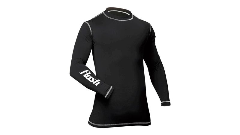 Remera Flash Termica Manga Larga Jr Negra en Sportotal - Sportotal