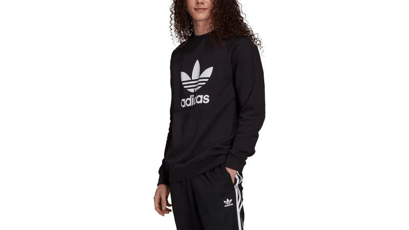 Buzo Urbano Adidas Trefoil Crew Hombre Negro en Sportotal Sportotal