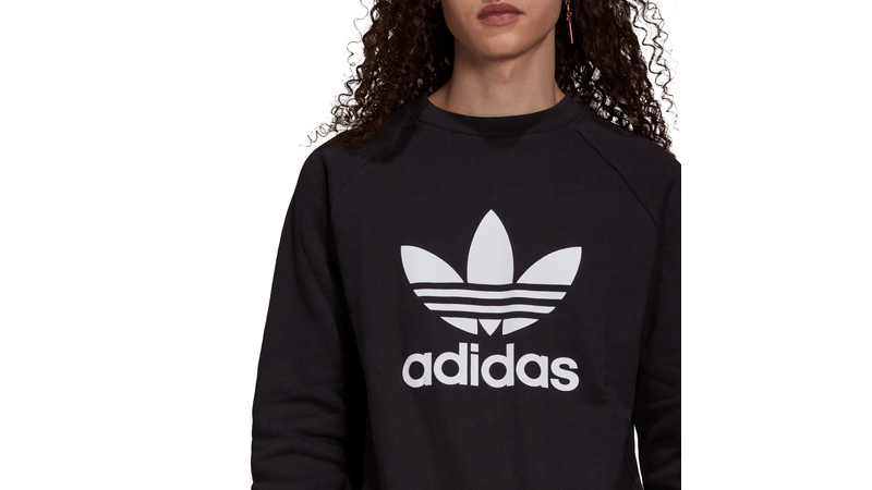 Buzo Urbano Adidas Trefoil Crew Hombre Negro en Sportotal Sportotal