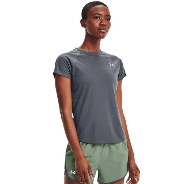 Remera Under Armour Mujer Live Floral Manga Corta Gris en