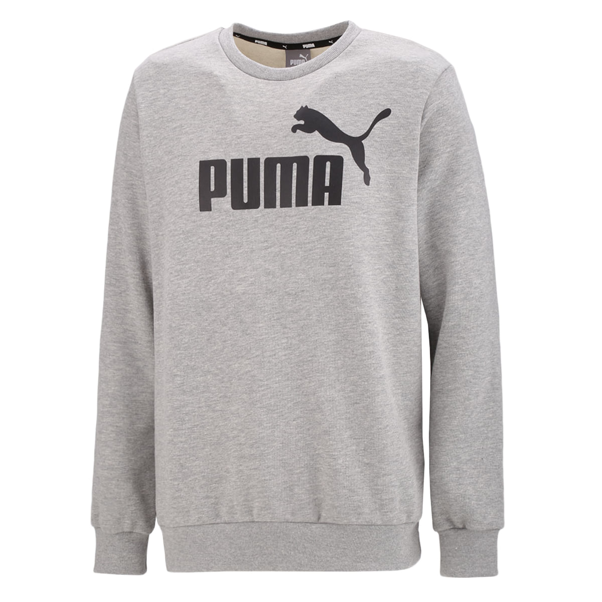 Buzo Urbano Puma Essentials Big Logo Crew Hombre Gris en Sportotal