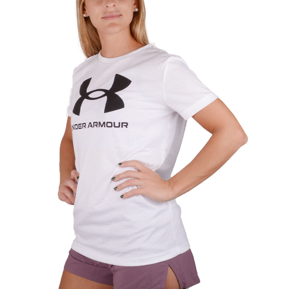 Remera Under Armour Charged Cotton Mujer Bordo