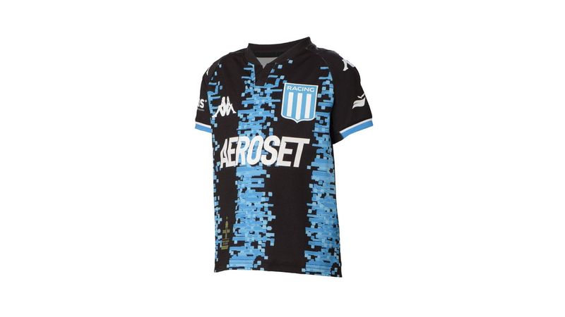 Camiseta Racing Club Alternativa Kappa Ni o 2022 Negro en