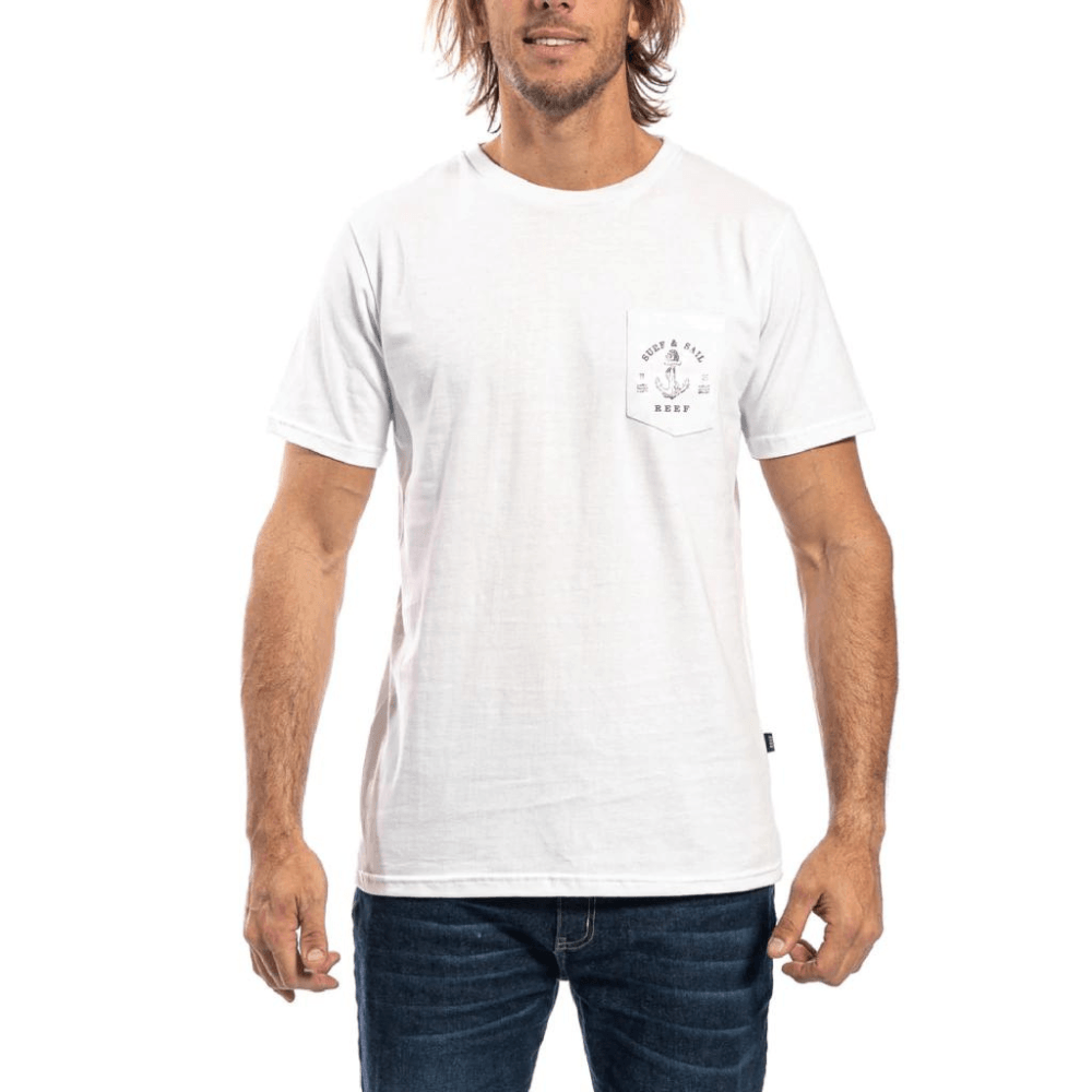 Remera Reef Hombre Sea Land Manga Corta Blanca en Sportotal