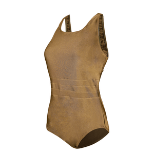Malla Darling Natacion Mujer Tricot Con Alforza Dorada