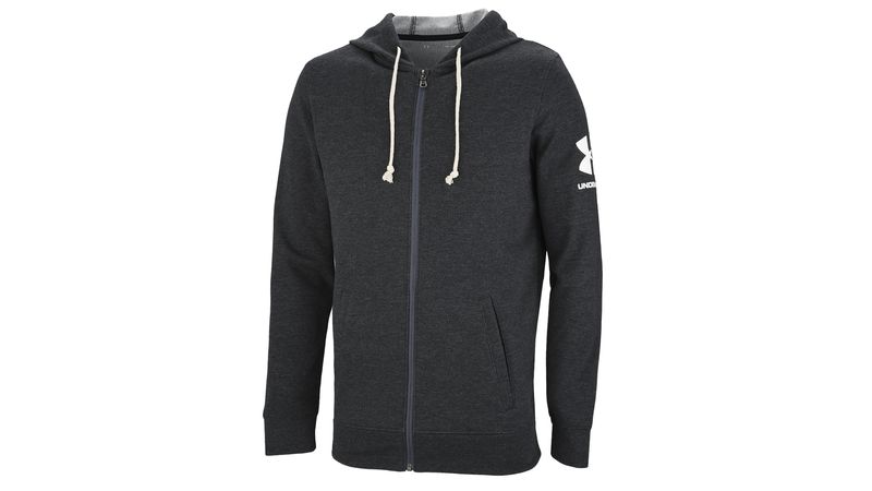 Campera Con Capucha Under Armour Hombre Rival Terry Fz Negra en