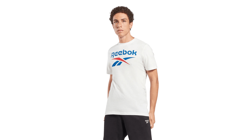 Remera Reebok Hombre Big Logo Manga Corta Blanca en Sportotal