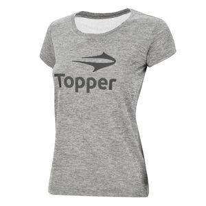 Remera Topper Mujer Brand Tee Manga Corta Gris Melange