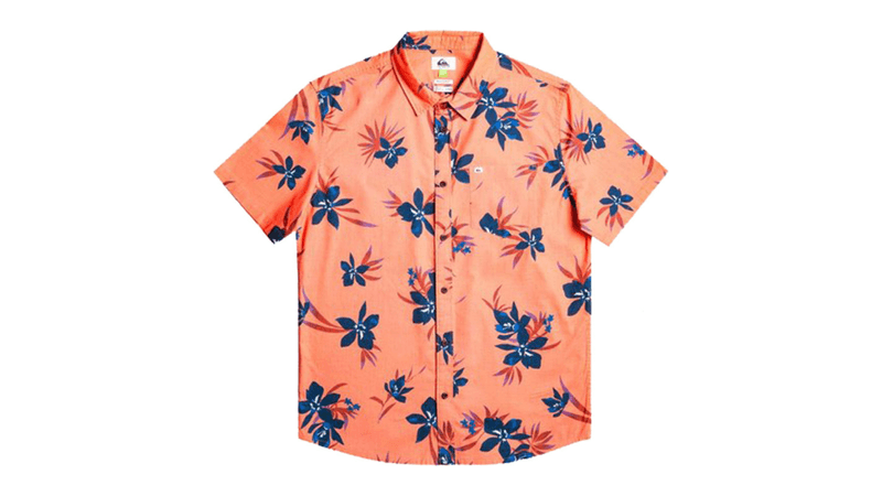 Camisa Floreada Hombre Holidazed Quiksilver Manga Corta Salmon