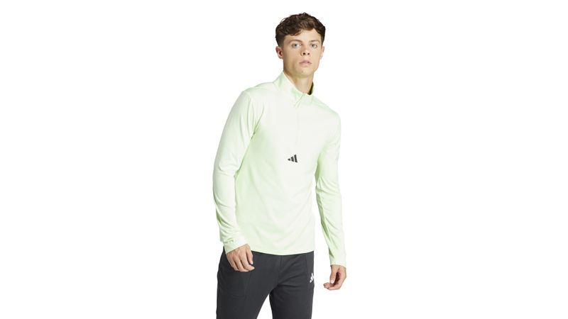 Buzo Adidas Workout Hombre Medio Cierre Verde Aeroready Sportotal