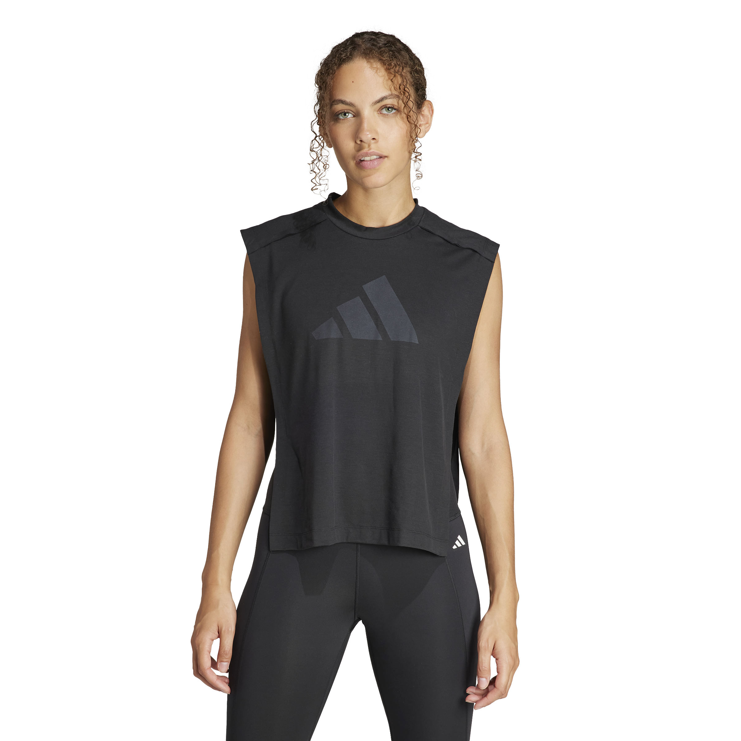 Musculosa Adidas Mujer Power Perfomance Big Logo Negra Sportotal